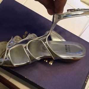 Stuart Weitzman Silver Gladio Worn once 6.5